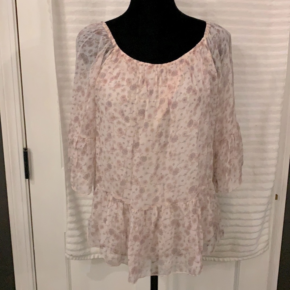 NWT Via Signoria blush peasant top.